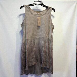 Layered Stripe Sleeveless Tunic Top